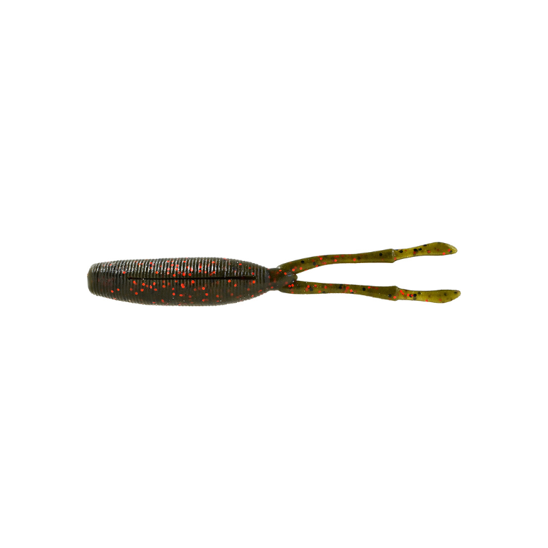 Megabass TK Twister 4.5" Olive Red Flake